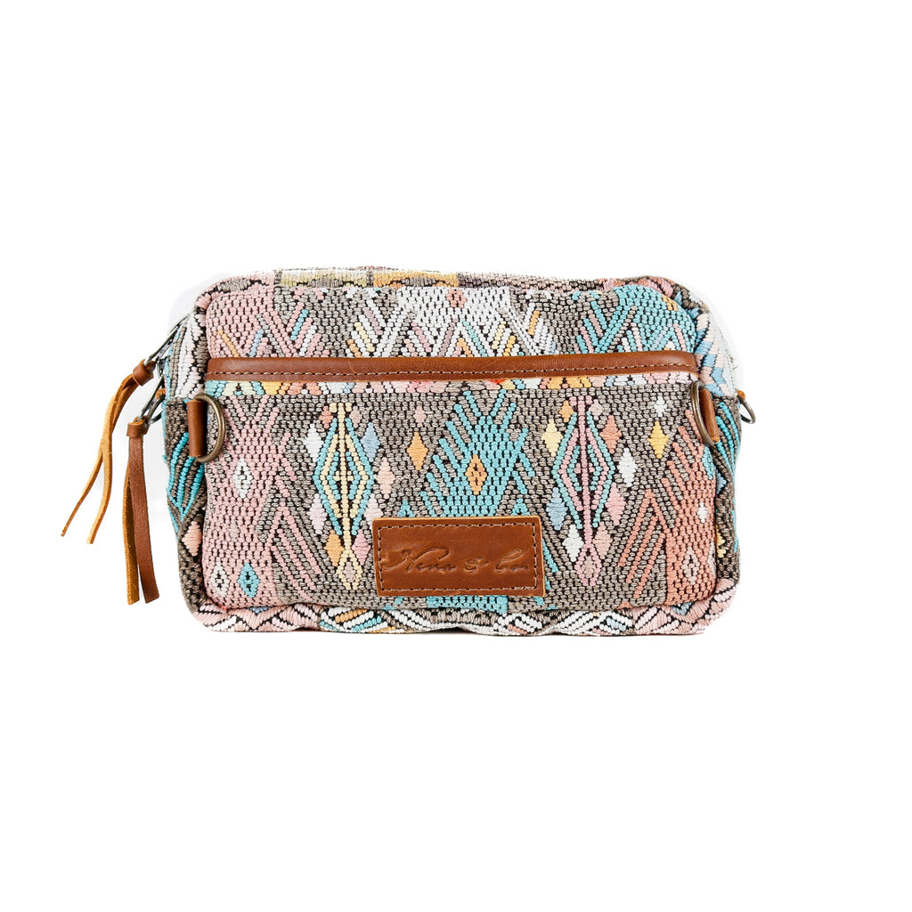 WANDER CROSSBODY BAG + STRAP SET - OOAK HUIPIL & CORTE - CAFE - NO. 16146