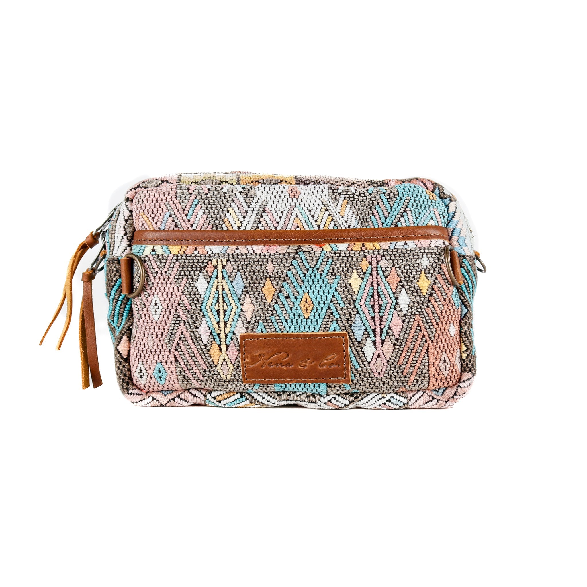 WANDER CROSSBODY BAG + STRAP SET - OOAK HUIPIL & CORTE - CAFE - NO. 16146