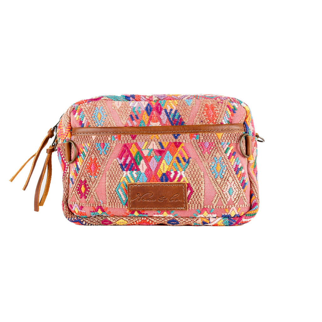 WANDER CROSSBODY BAG + STRAP SET - OOAK HUIPIL & CORTE - CAFE - NO. 16147
