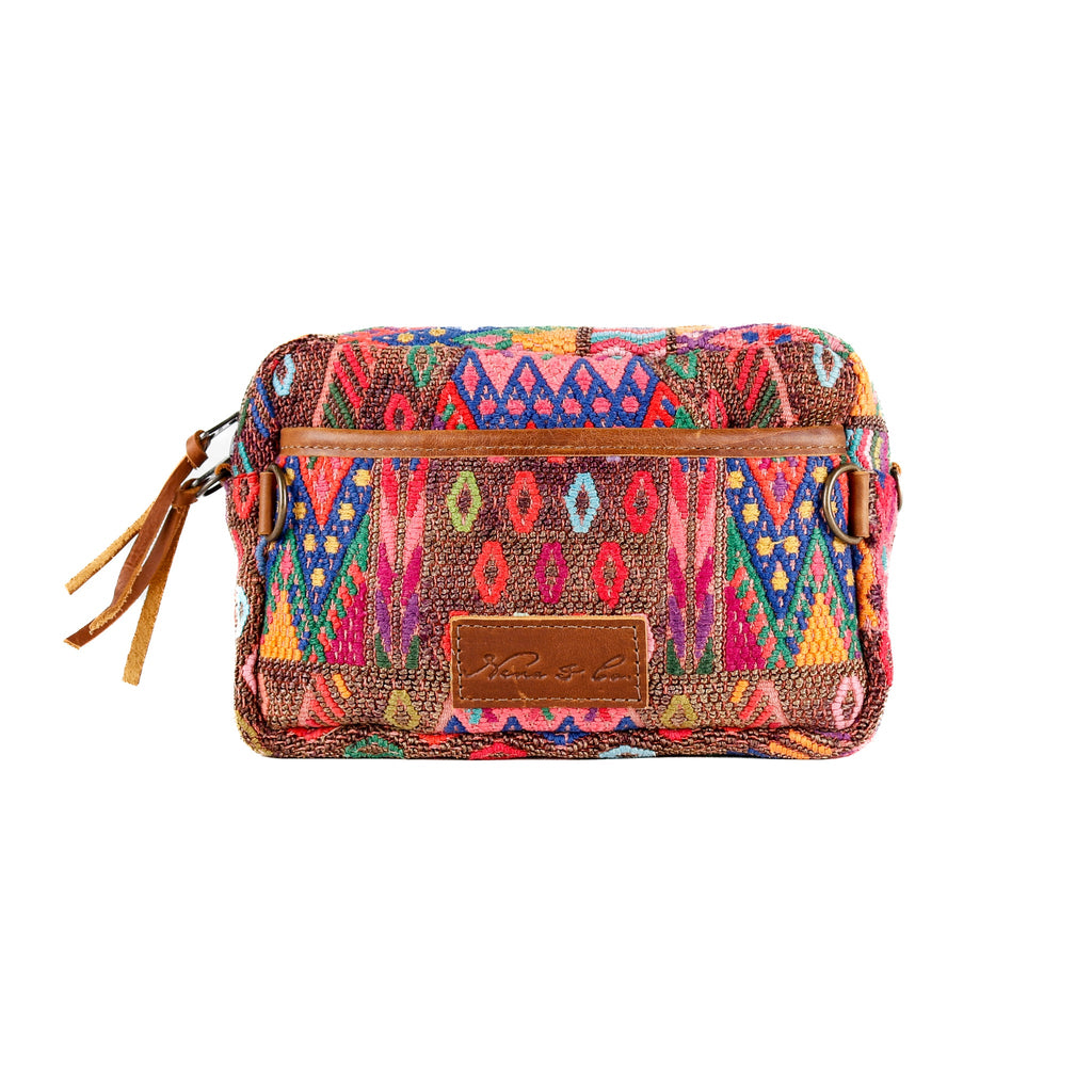 WANDER CROSSBODY BAG + STRAP SET - OOAK HUIPIL & CORTE - CAFE - NO. 16150