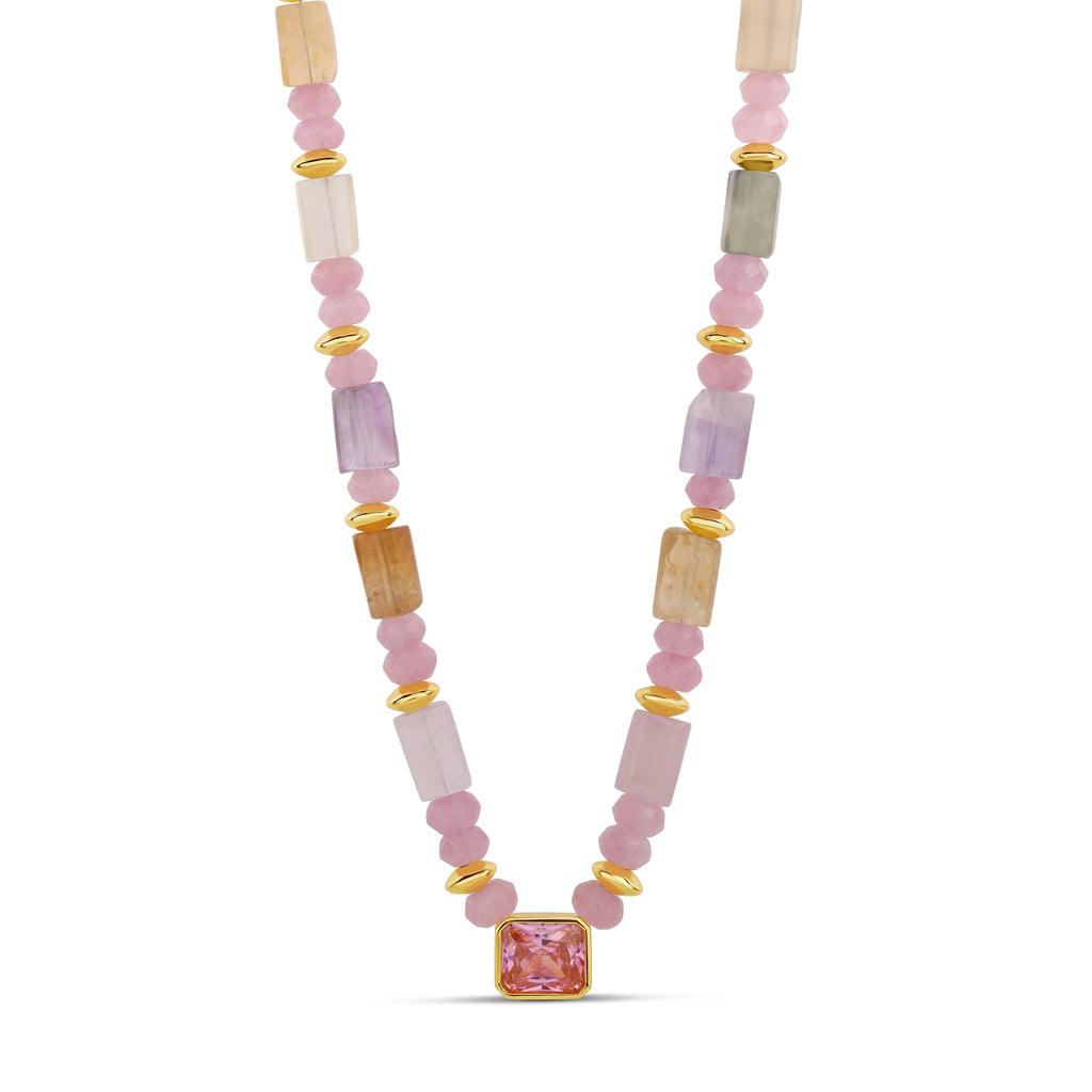 Candy Pinky Crush Stone Necklace