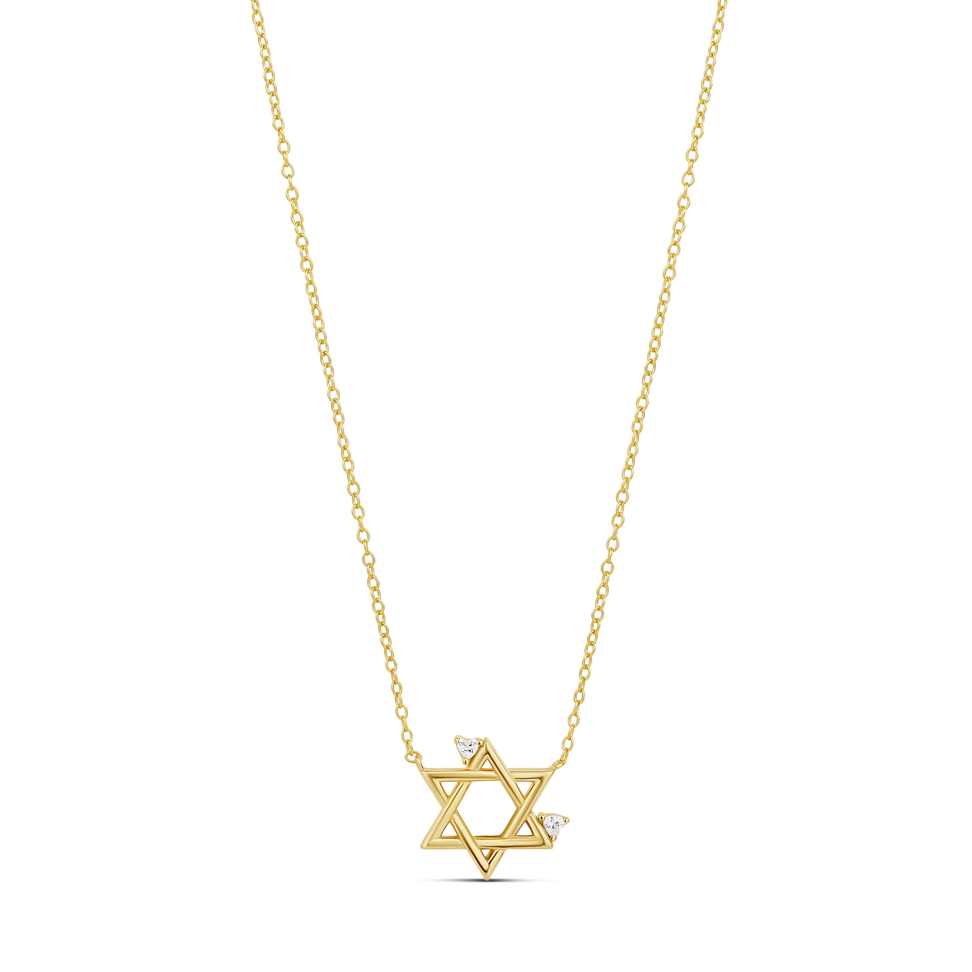 Petite Heart Star of David Necklace
