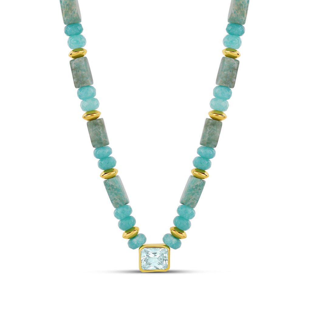 Seafoam Aqua Stone Necklace