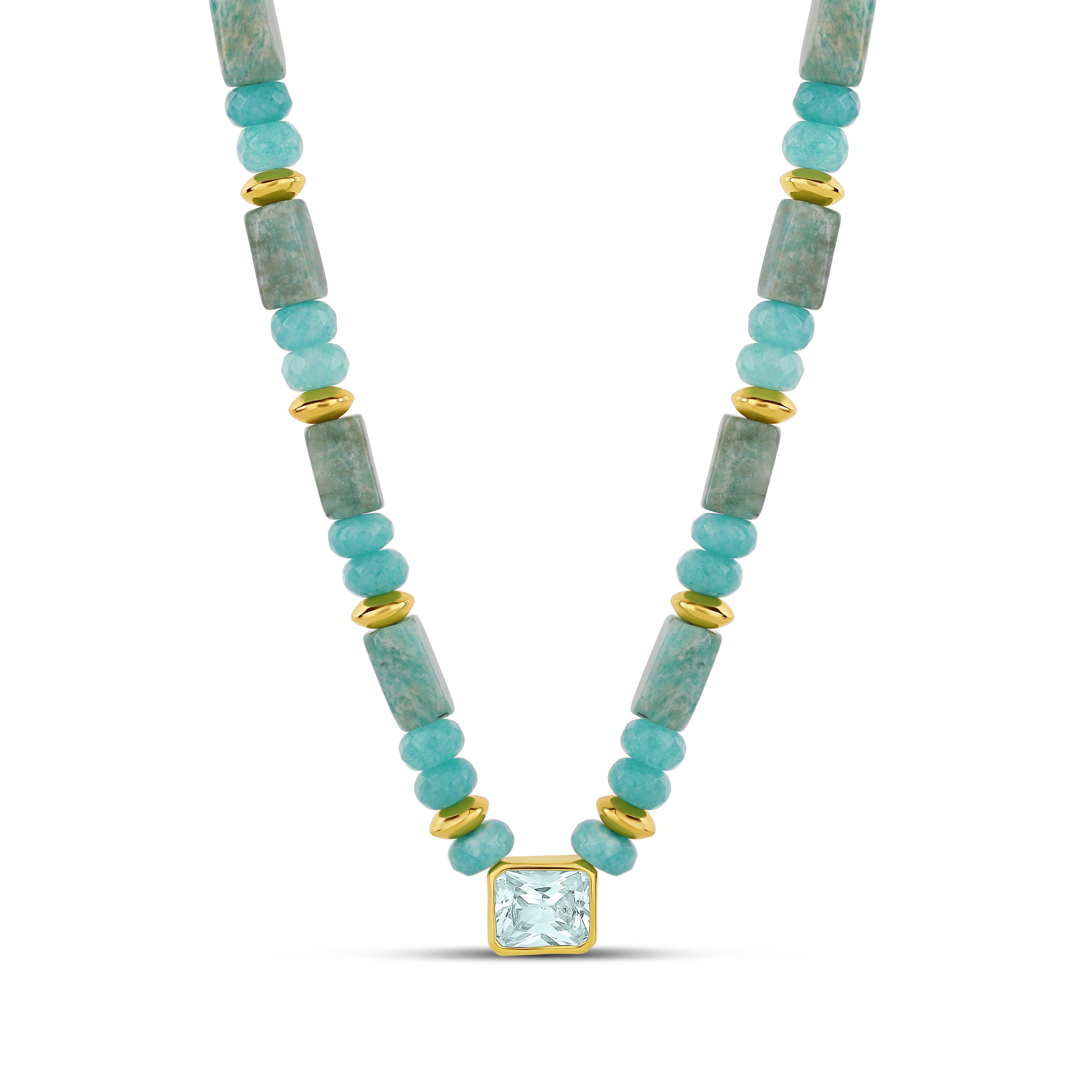 Seafoam Aqua Stone Necklace