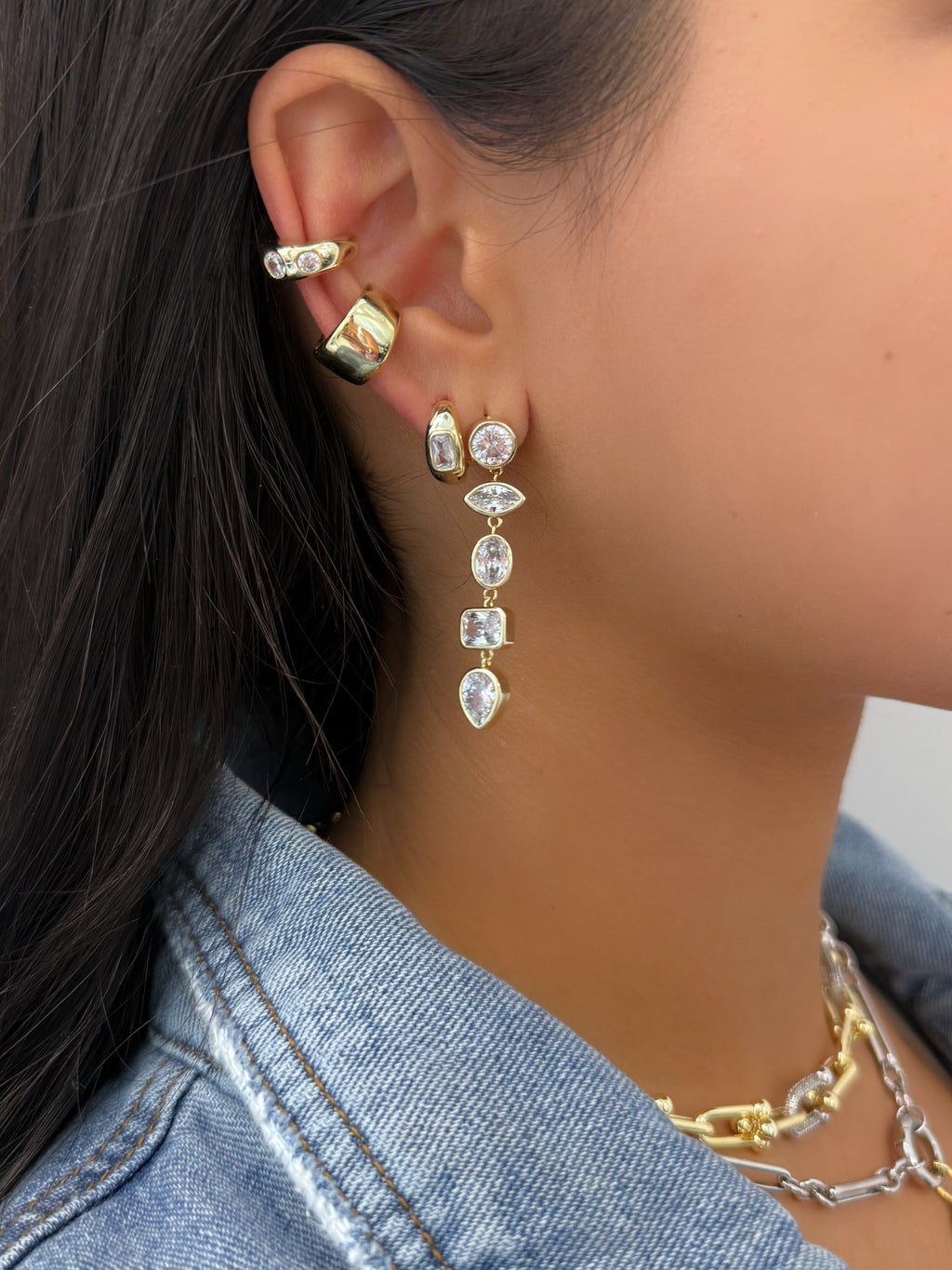 Multi-Cut Diamond Drop Earrings