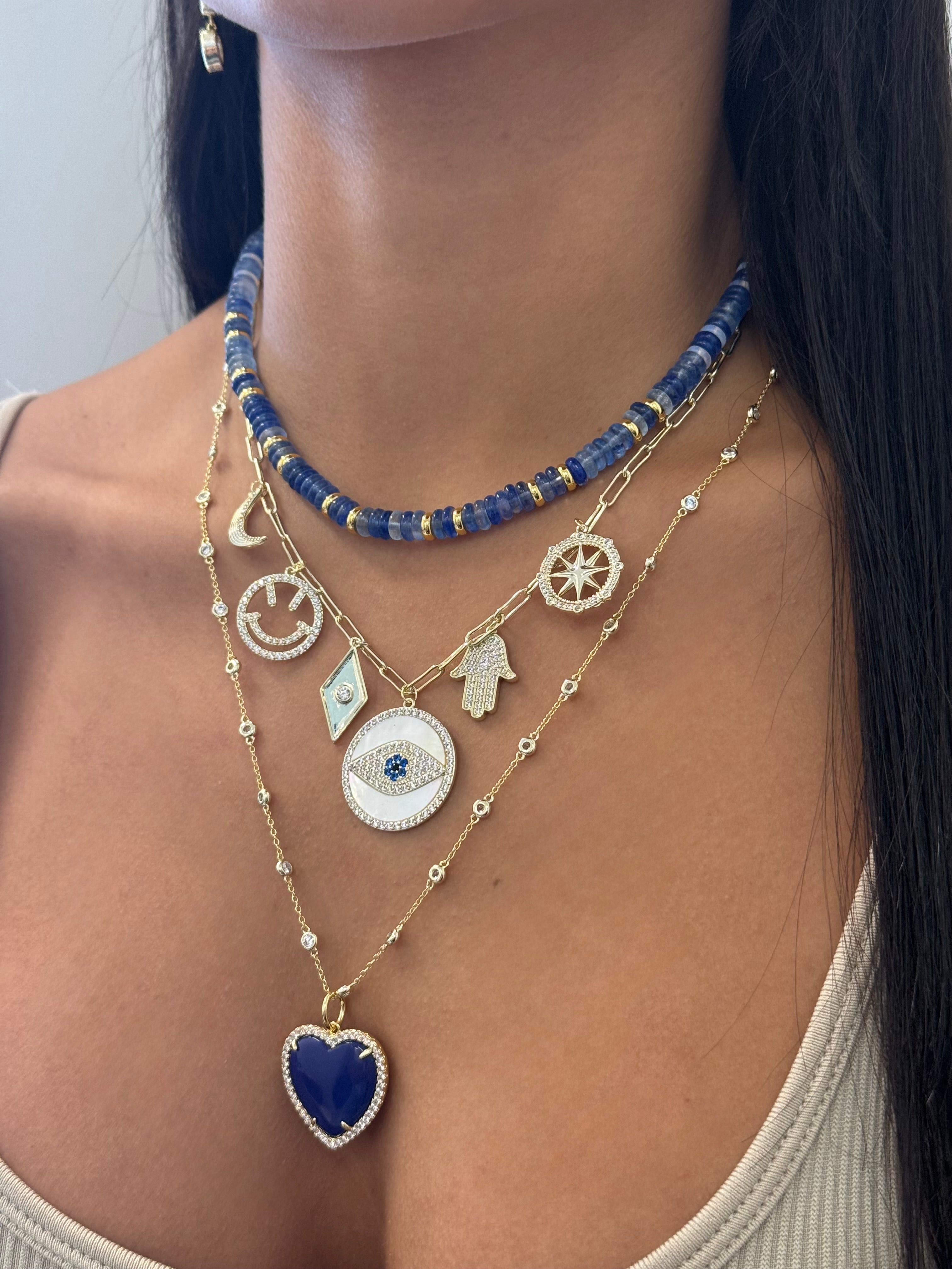 Jumbo Stone Heart Charm