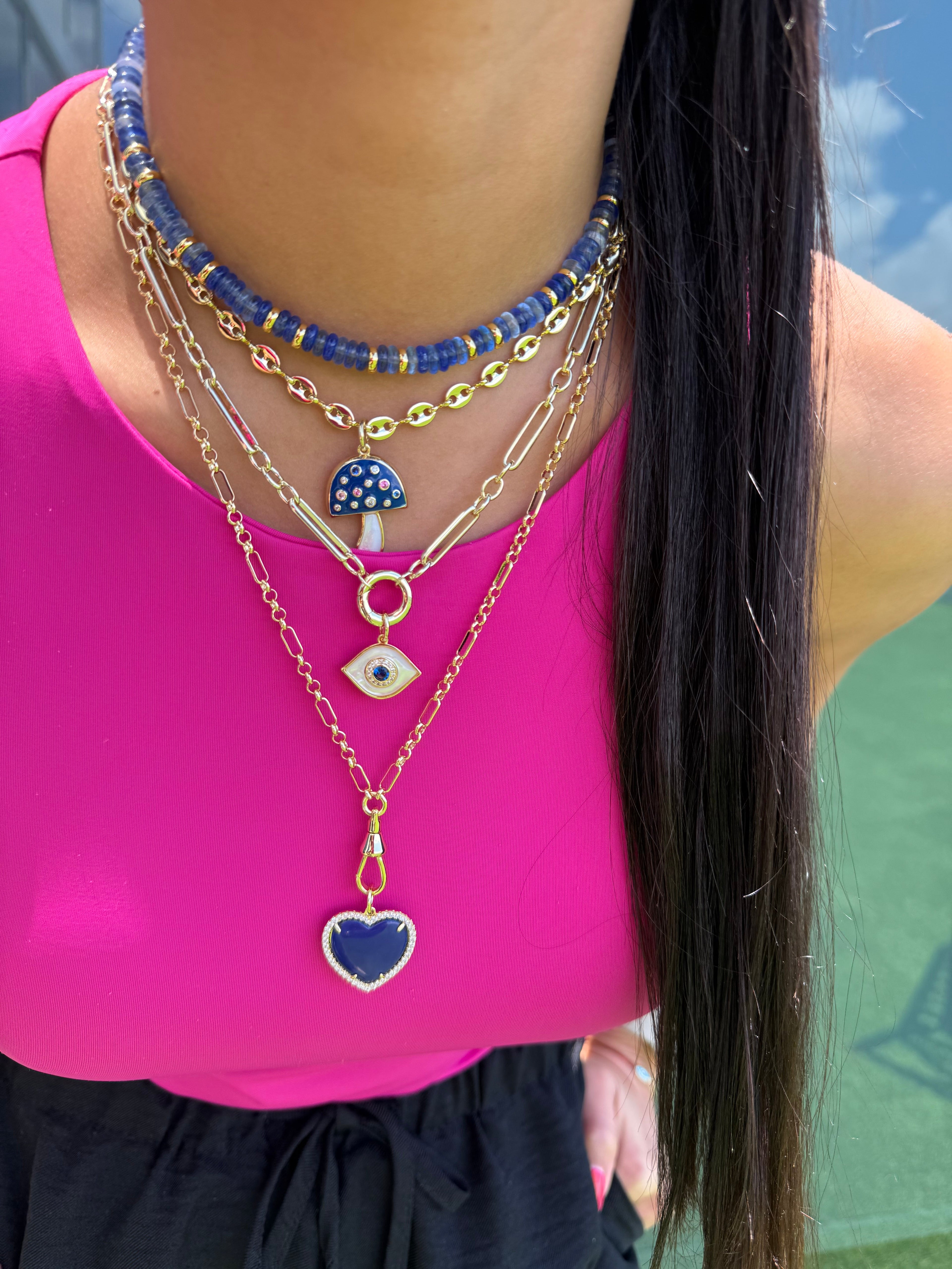 Jumbo Stone Heart Charm