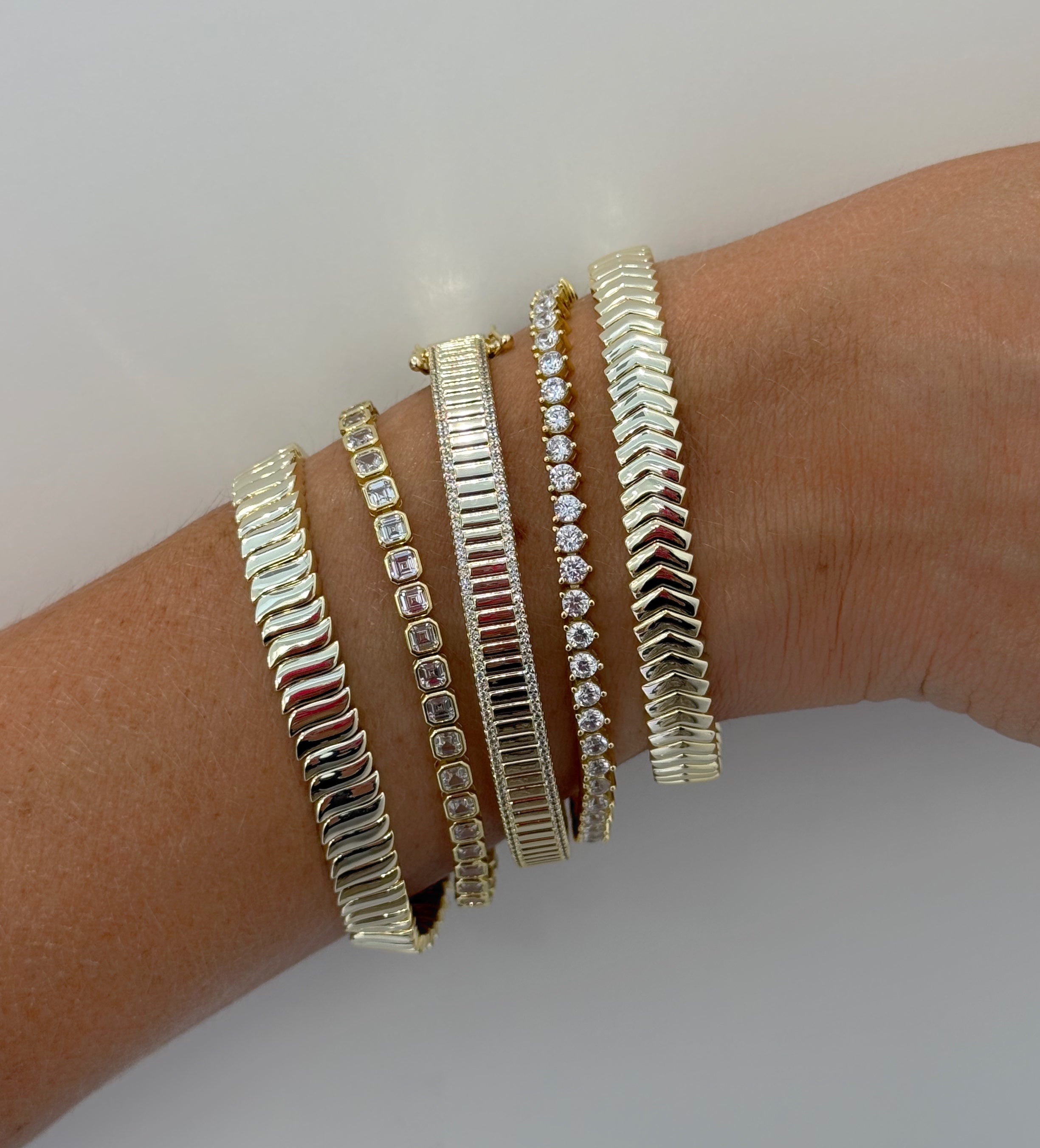 Bezel Square Tennis Bracelet