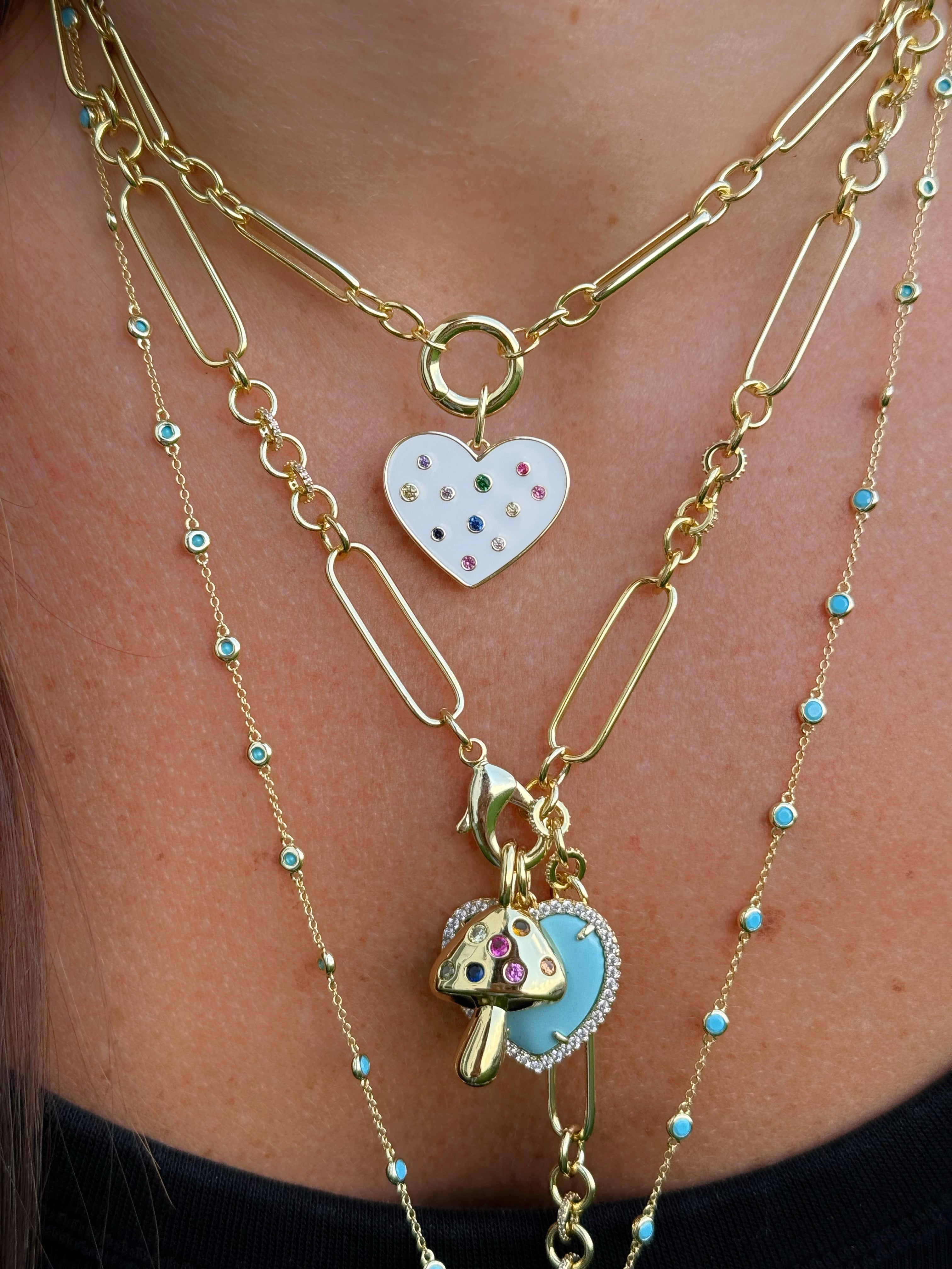 Jumbo Stone Heart Charm