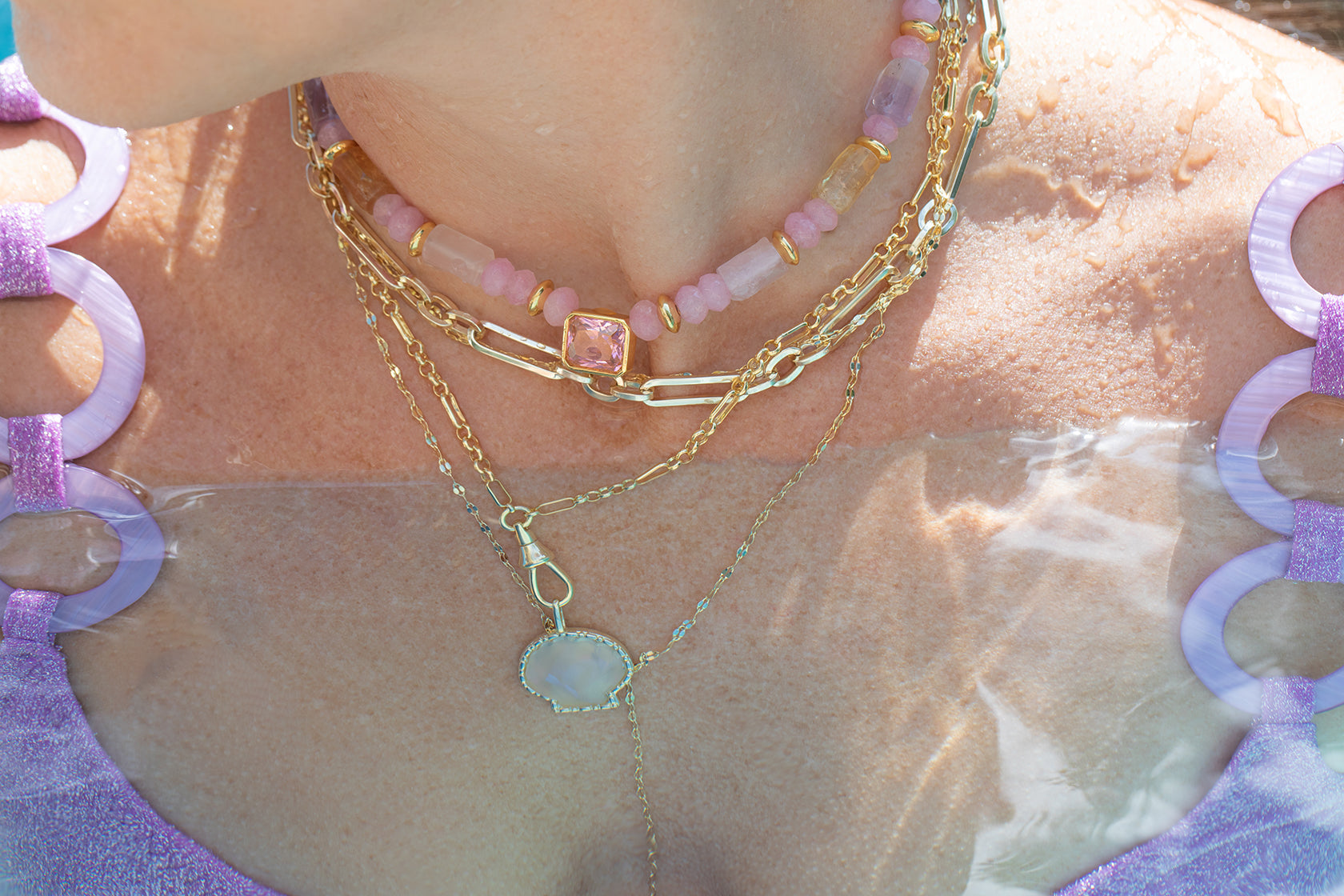 Candy Pinky Crush Stone Necklace