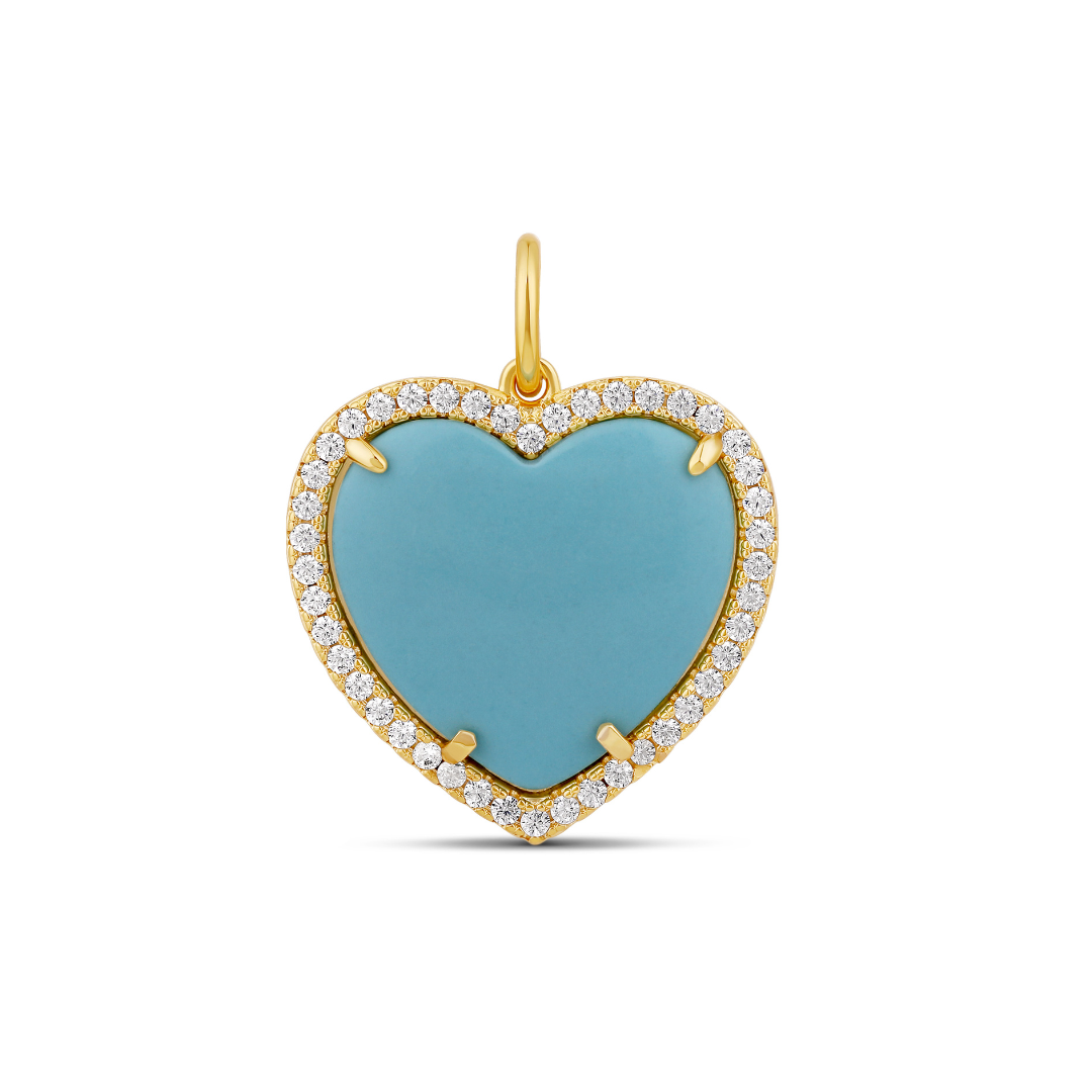 Jumbo Stone Heart Charm