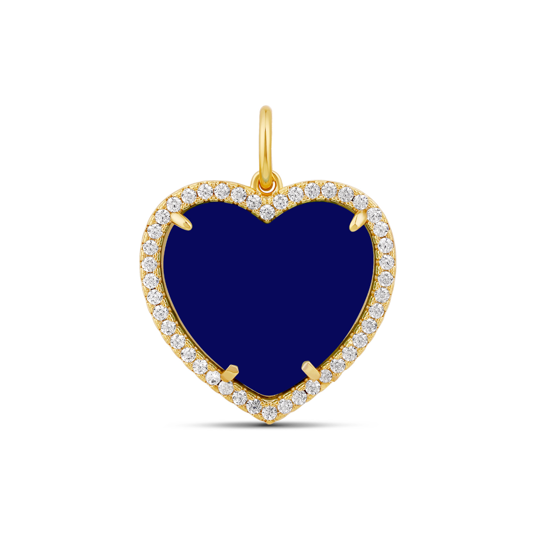 Jumbo Stone Heart Charm