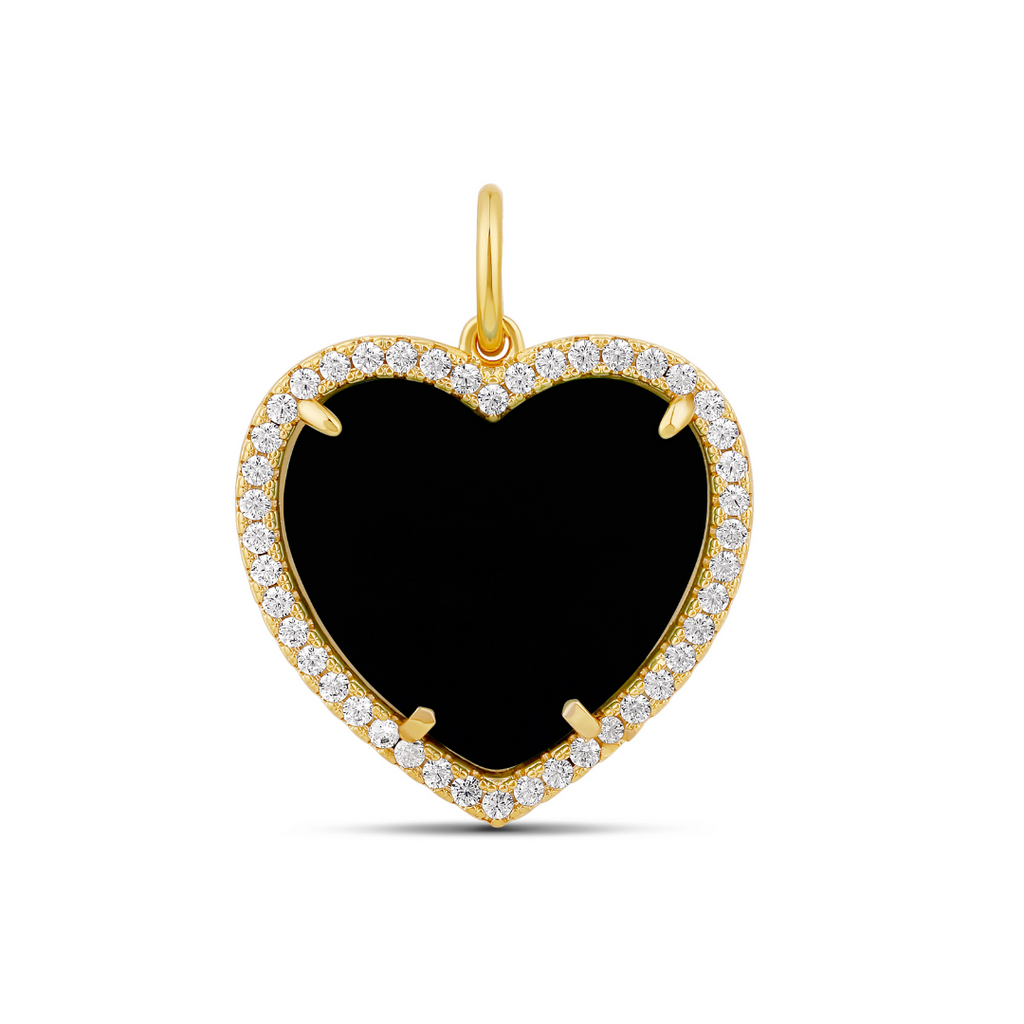 Jumbo Stone Heart Charm