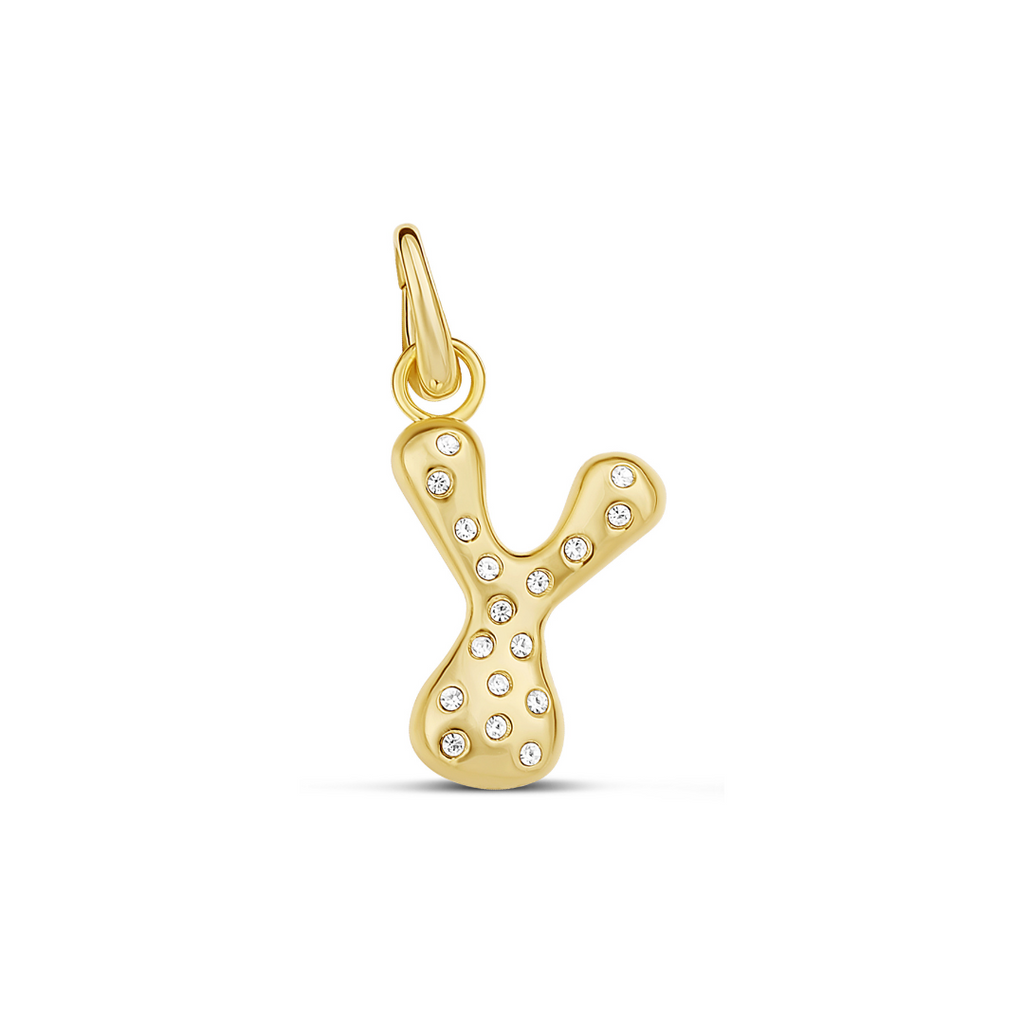 Pave Initial Drip Charm