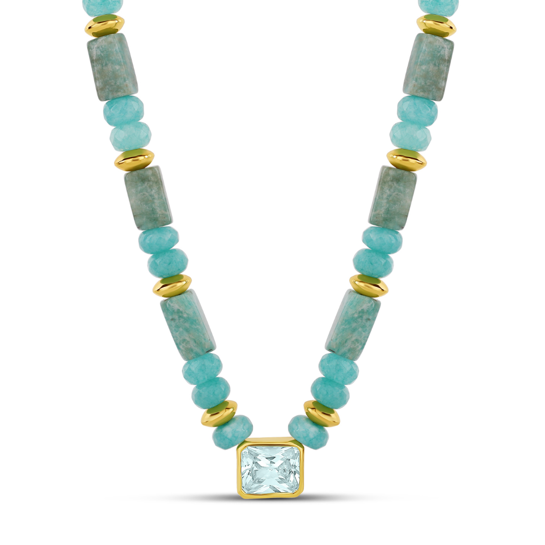 Seafoam Aqua Stone Necklace
