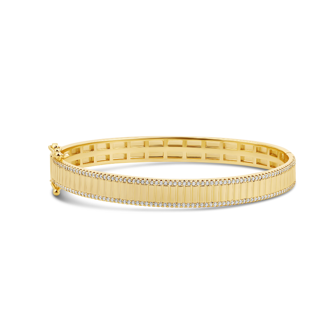 Diamond Outline Fluted Bangle